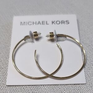 Michael Kors Shiny Gold Hoop Earrings